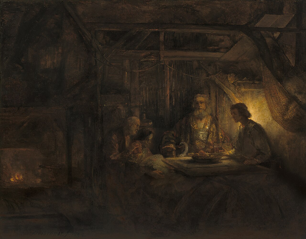 Рембрандт, «Филемон и Бавкида»: переодетые боги в гостях у стариков, единственных, кто пустил их на порог